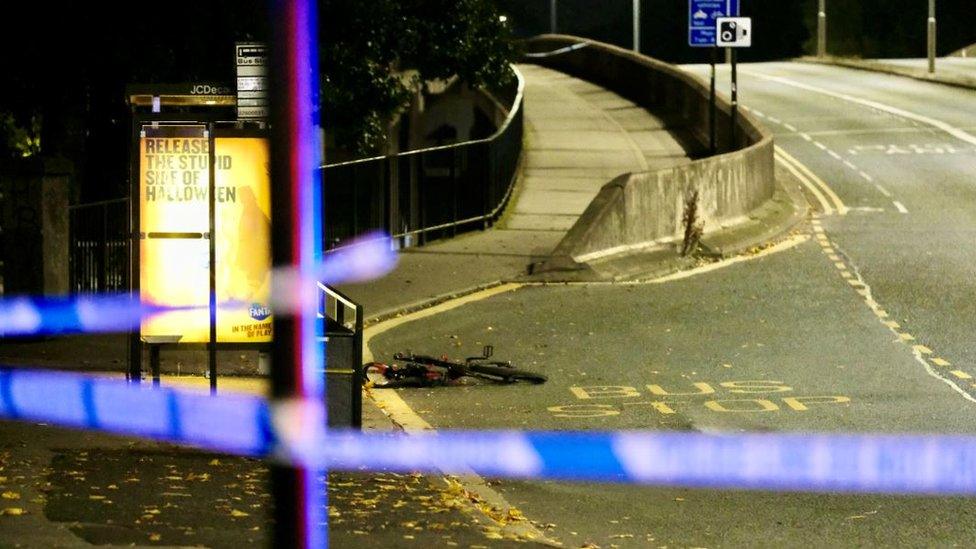 Bicycle at scene of crash on Anlaby Road