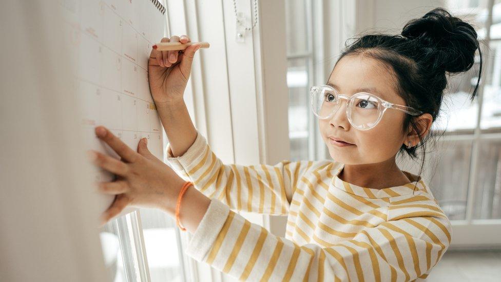 Child and calendar