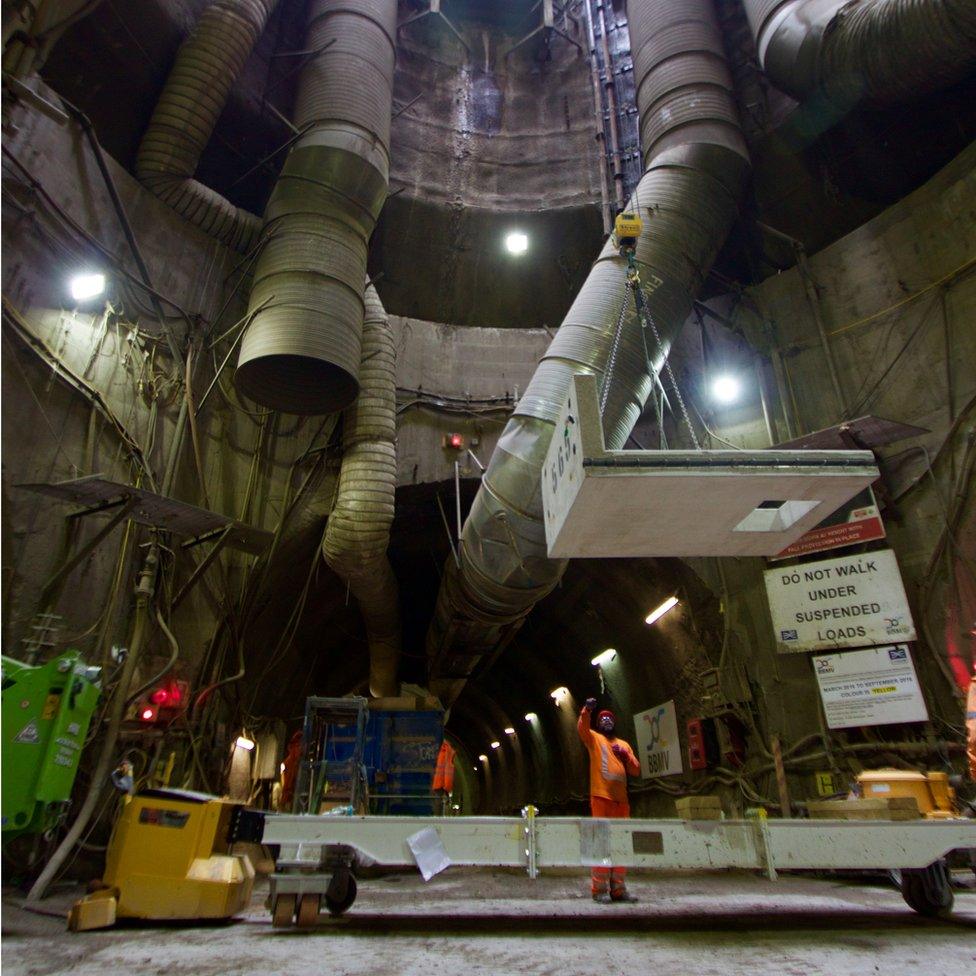 Crossrail platform construction at Liverpool Street