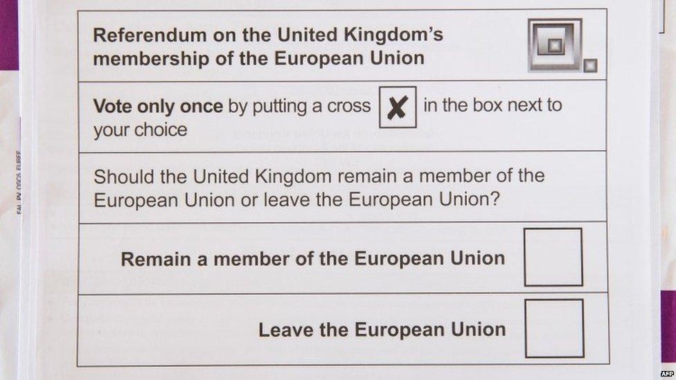 EU referendum ballot paper