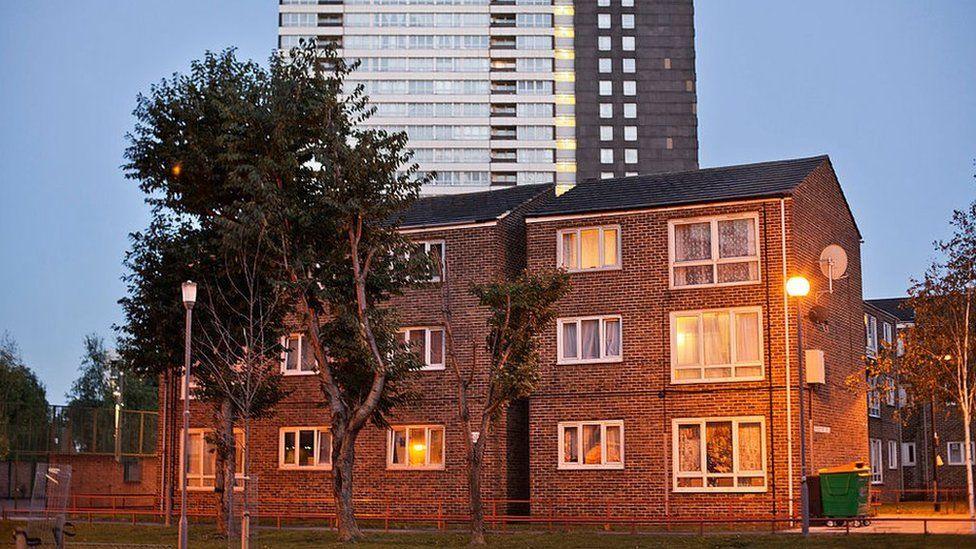 Houses on the Carpenters Estate near the Olympic Park in Stratford, east London