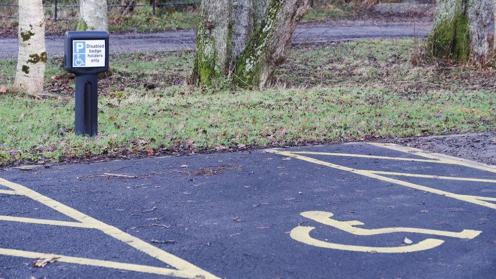 Disabled parking bay.