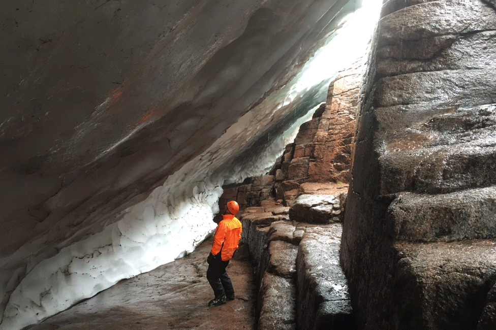 Under a snow patch on Ben Macdui