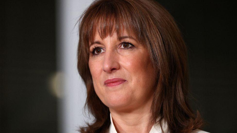 Rachel Reeves, who has brown shoulder-length hair, in a close-up shot