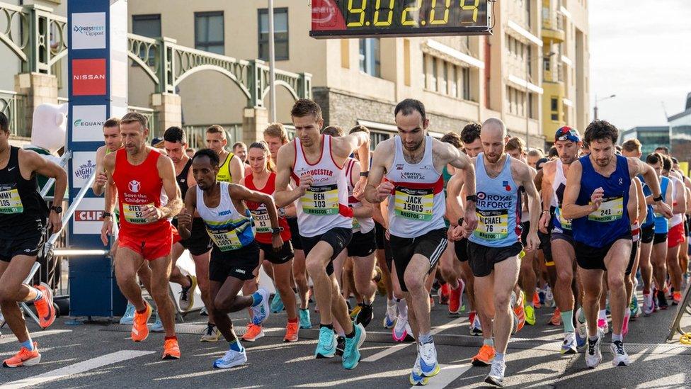 Runners at the start of the Great Bristol Run