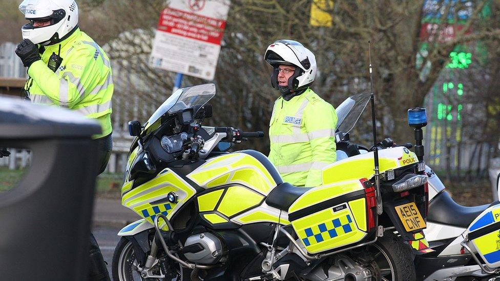 Police at Toddington services