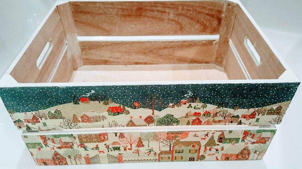 A painted Christmas box