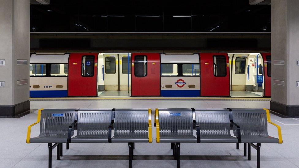 Train at Battersea Power station