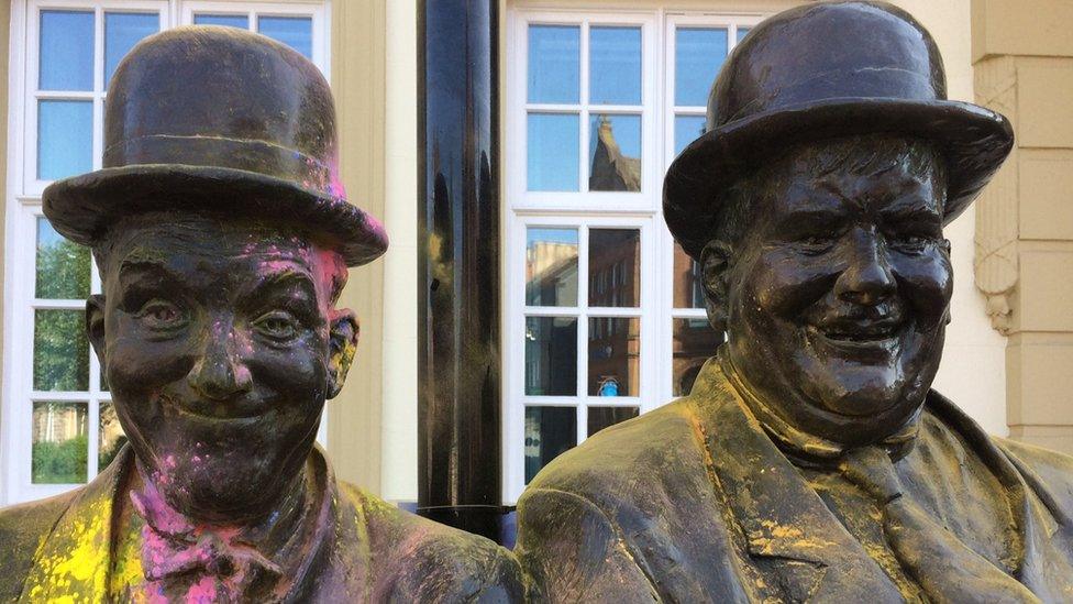 Statue of Laurel and Hardy