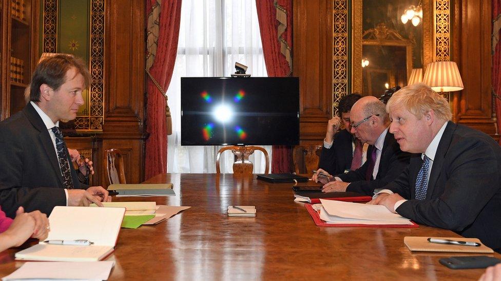 Richard Ratcliffe and Boris Johnson at the Commonwealth office