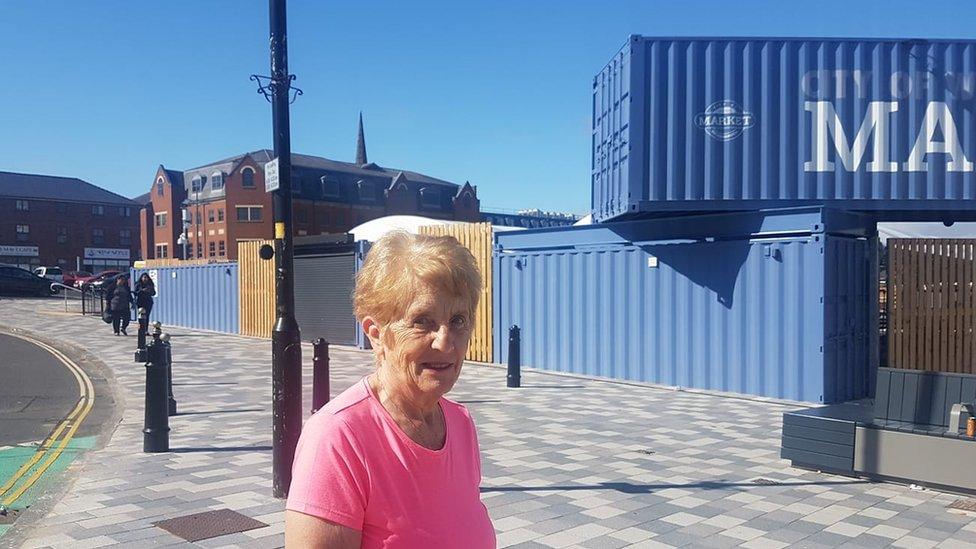 Eunice Maybury outside of the new market in Wolverhampton