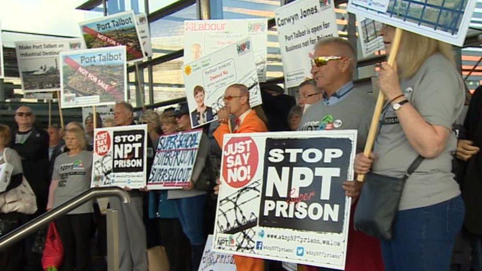 Prison protest at Welsh Assembly