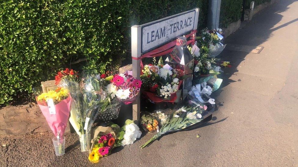 Tributes left at the scene