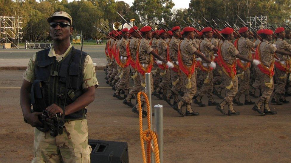 Cadets and policeman