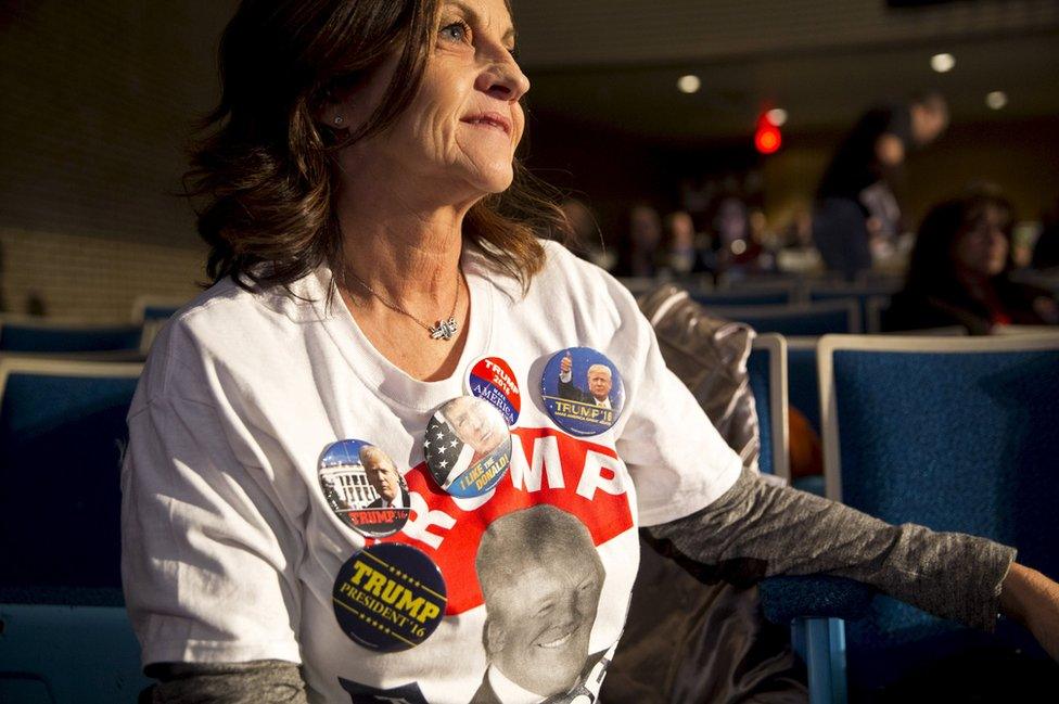 Supporter Carolyn Berndt of Des Moines