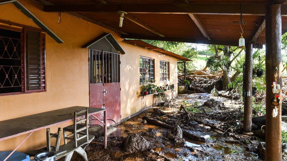 House struck by the mud in Córrego do Feijão near the town of Brumadinho