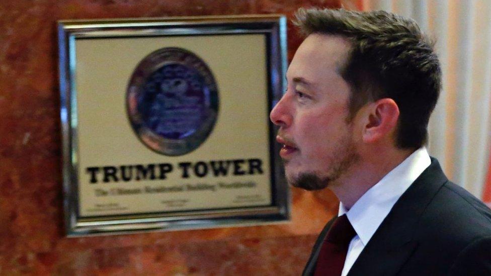 Elon Musk at Trump Tower last year