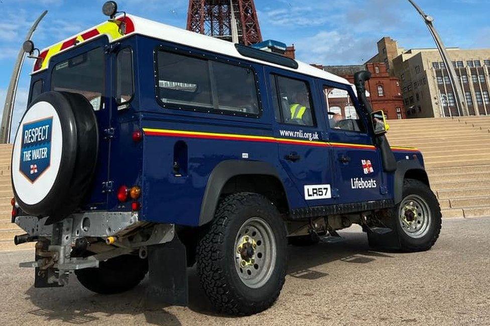 RNLI Land Rover in Blackpool