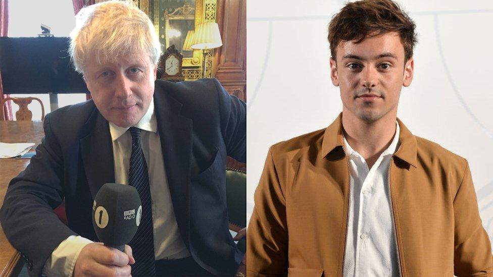 Boris Johnson and Tom Daley