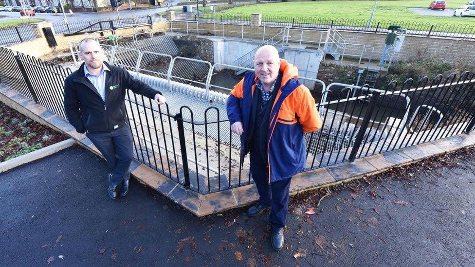 Environment Agency project manager Stephen Frost and Barrie Cooper