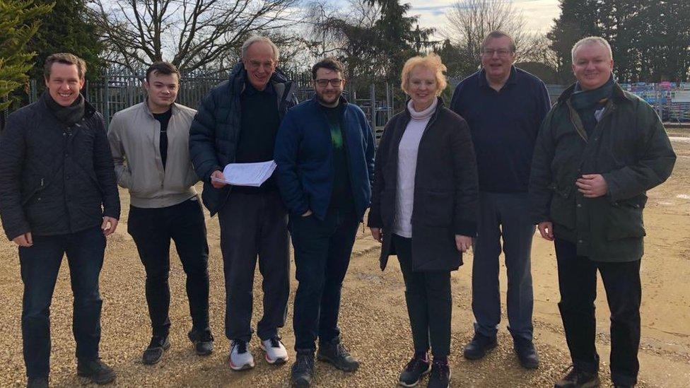 Senior Conservatives including MPs Tom Pursglove (far left) and Peter Bone (third from left) have leant their support to Ollie Curtis's (centre) campaign