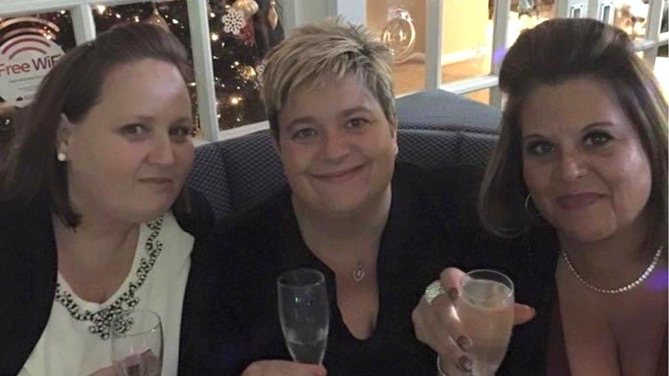 Angela Lucas (centre) with her sisters Lorraine hall and Caroline Dally