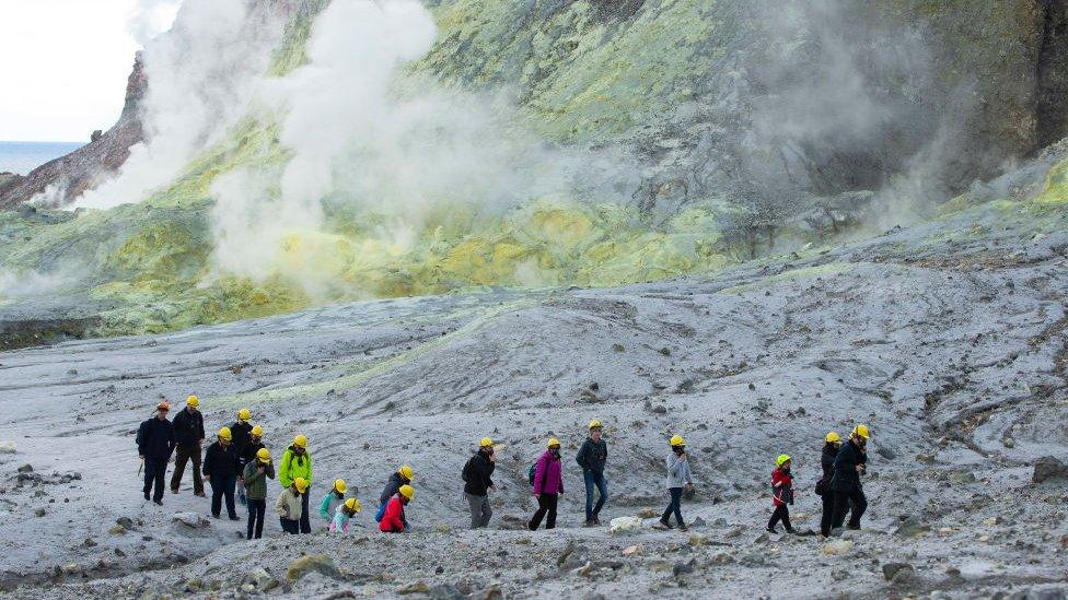 White island before the eruption