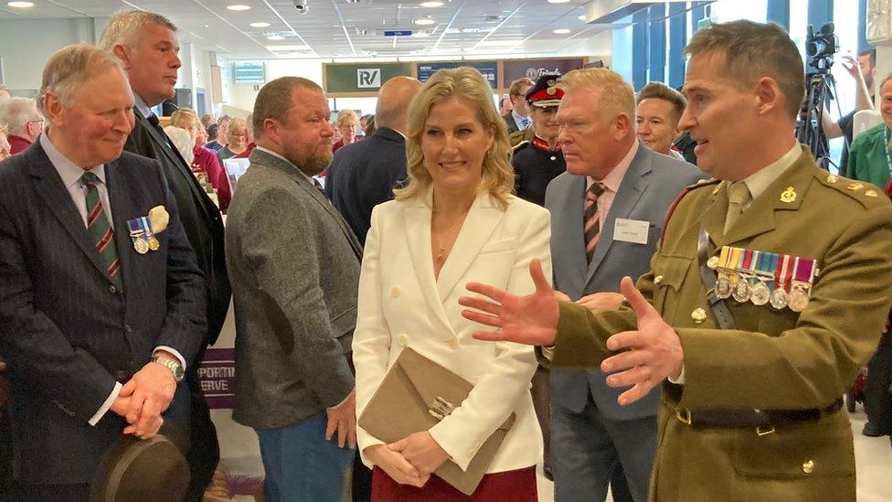 Sophie, Duchess of Edinburgh, with veterans and dignitaries