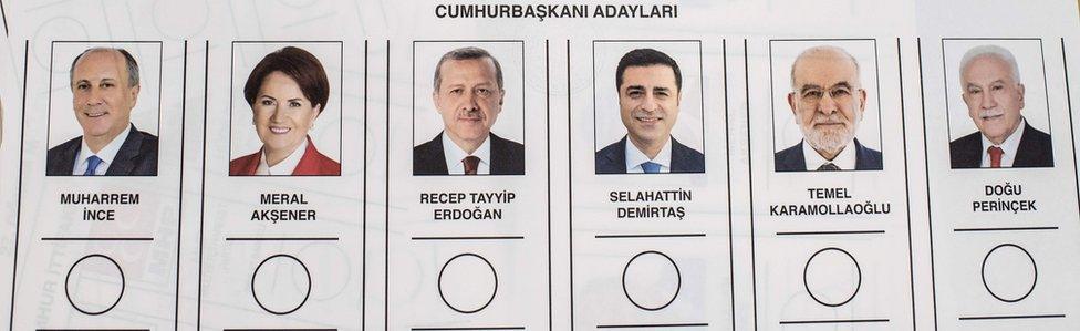 Ballot paper shows presidential candidates