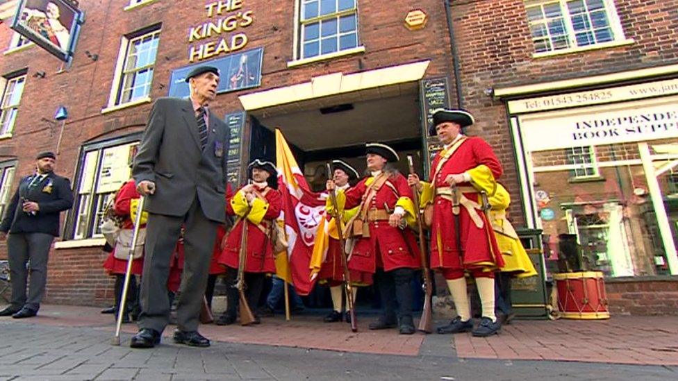 Veterans outside the pub