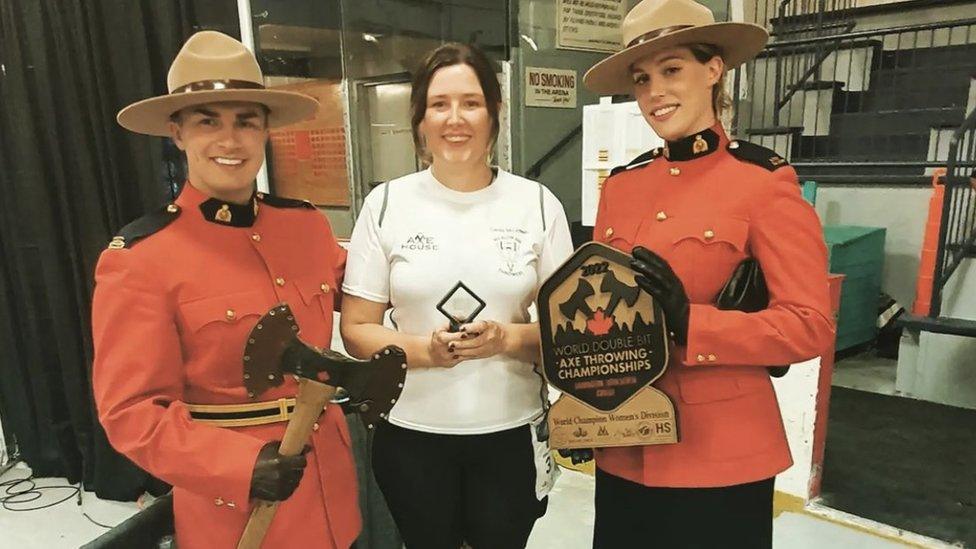 Ceola McGowan presented with her trophy