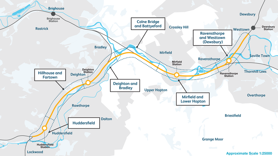 Rail route upgrade map