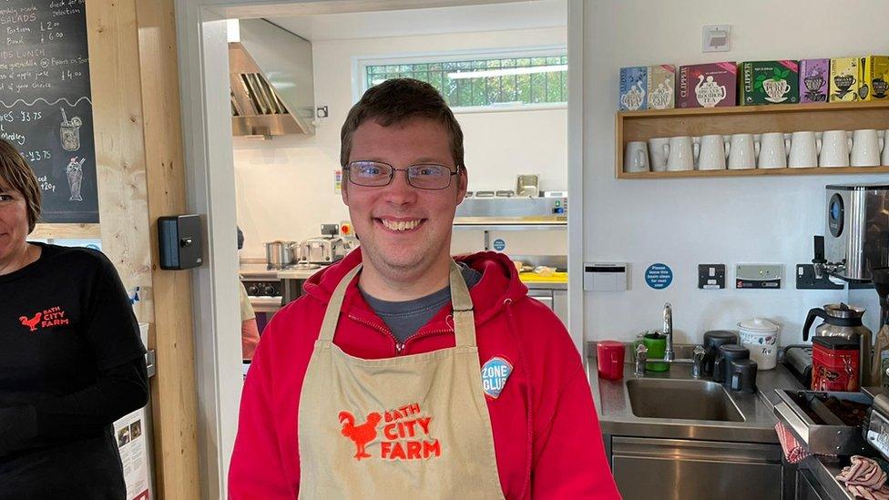 Harry Dawson, a volunteer at Bath City Farm