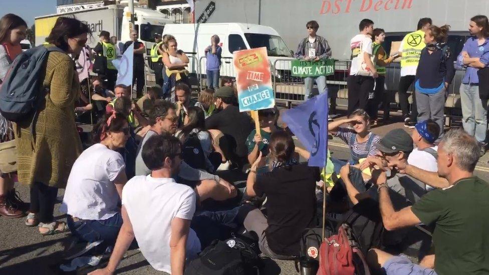 Protestors at the Port of Dover