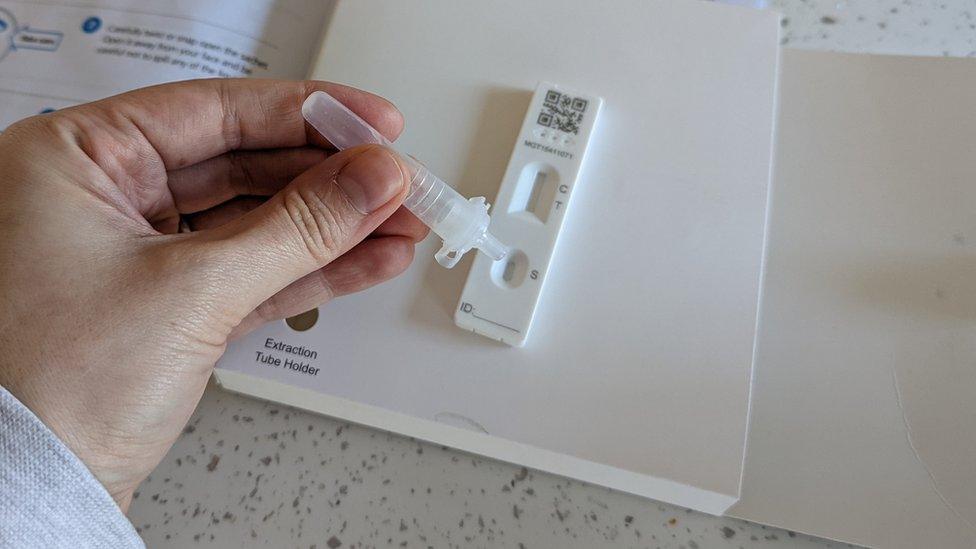 NHS Lateral Flow Test or LFT being used to test for Covid 19/ Coronavirus