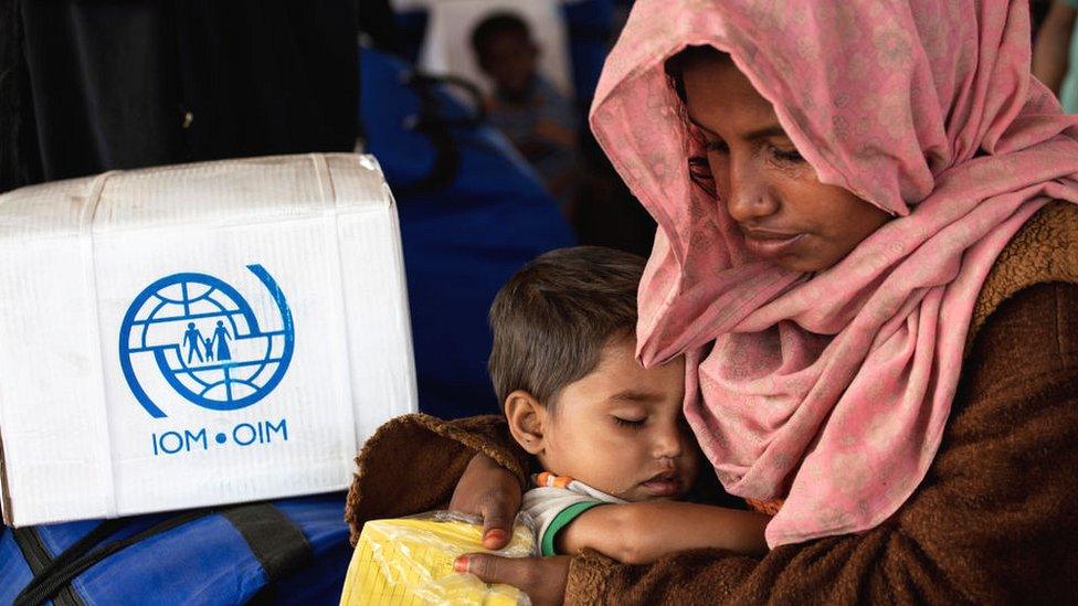 Rohingya woman and child in Cox's Bazar in Bangladesh