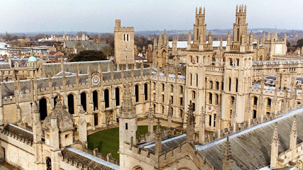 Towers and buildings at the University of Oxford