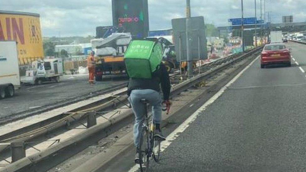 Cyclist on M5