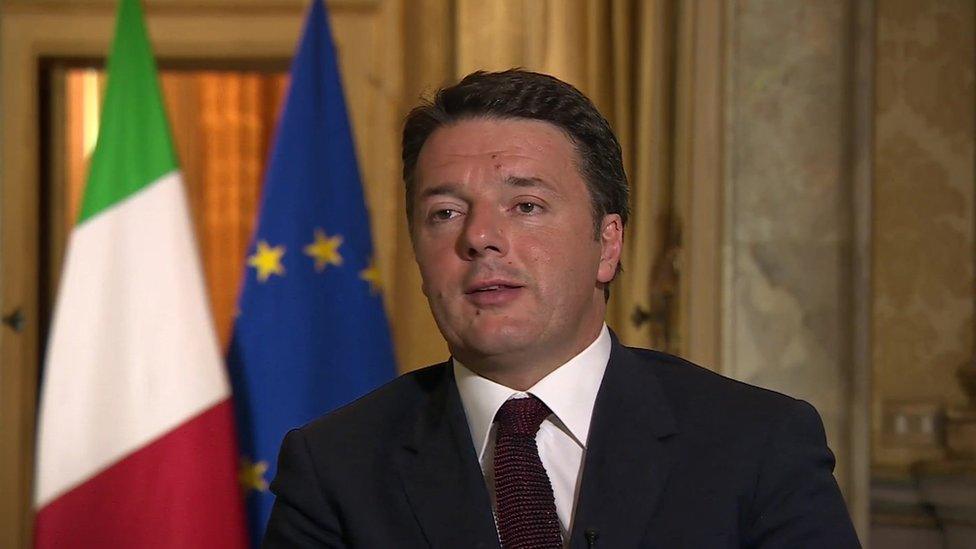 Matteo Renzi being interviewed