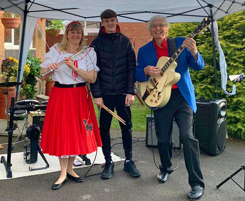 Mr Balmer, his partner Judy and son Karl formed a lockdown band