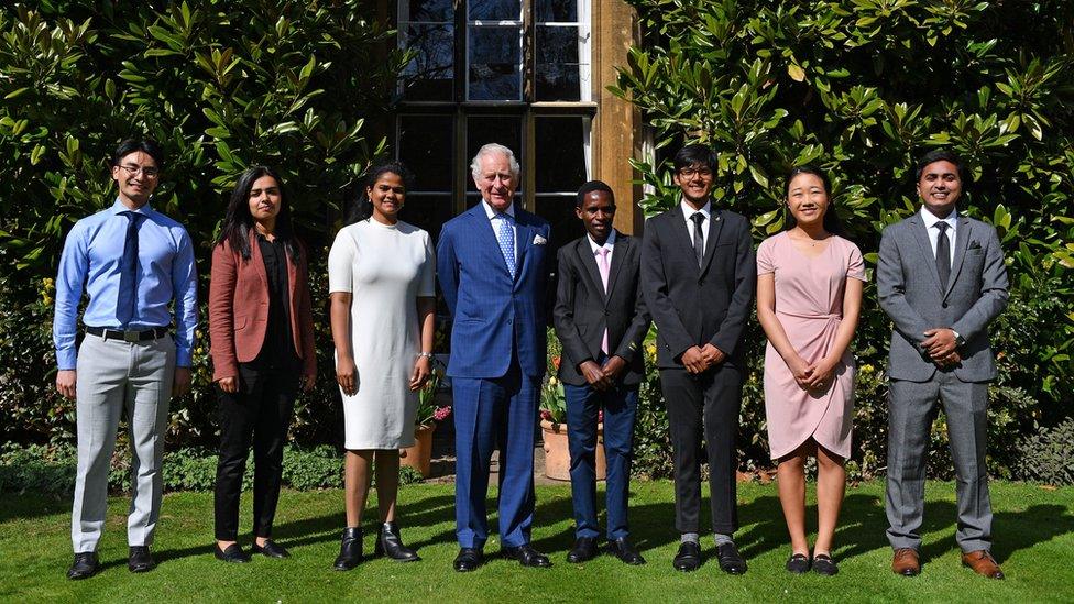 Prince Charles with students