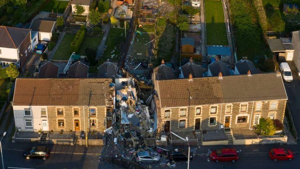 The house after the explosion