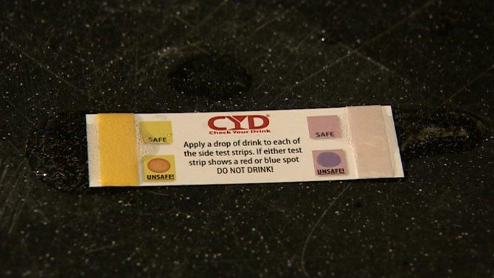 Example of the drink spike test strip