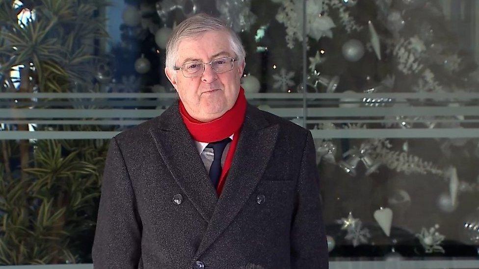 First Minister Mark Drakeford on Christmas Eve, 2020