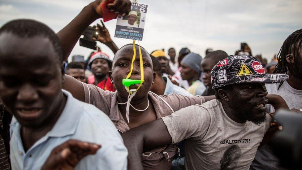 Supporters of Adama Barrow in The Gambia