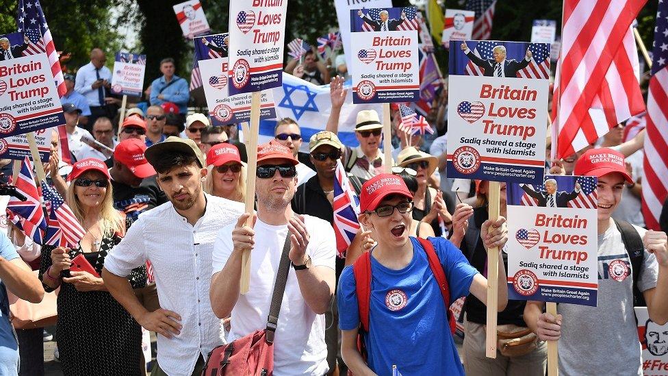 Trump supporters in London