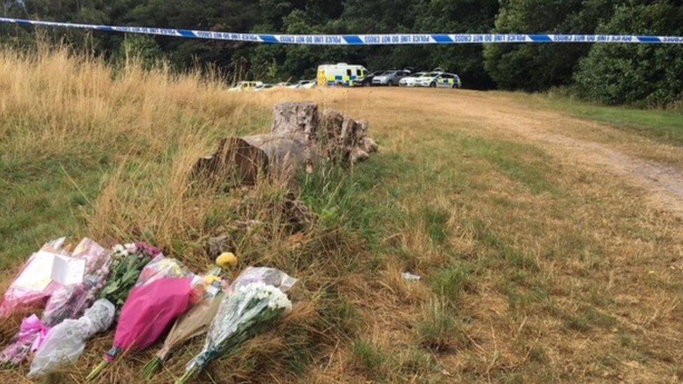 Floral tributes at the scene