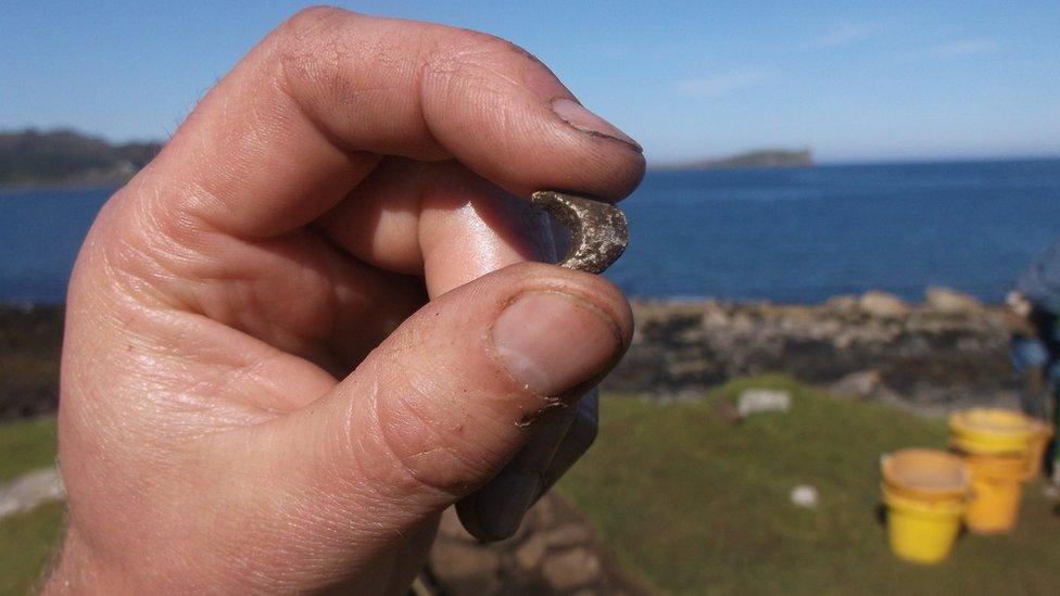 Piece of worked bone found at Staffin