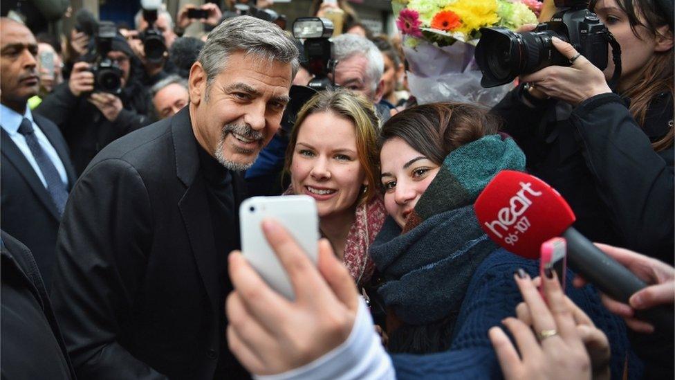 George Clooney and fans