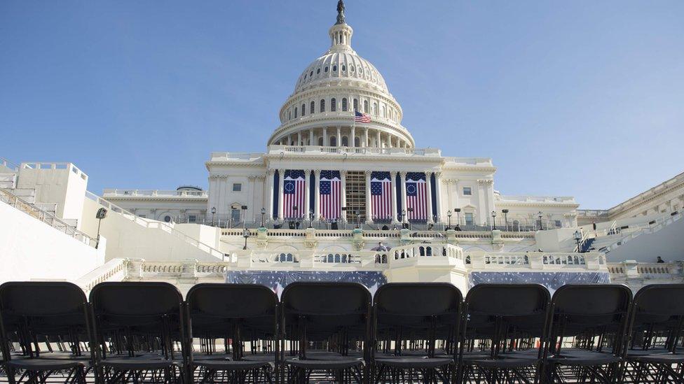 US Capitol is seen during a rehearsal for the inauguration of President-elect Donald Trump